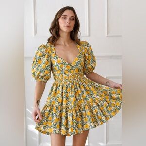 Mille Aneli Dress in Citrus Print size XXS, can fit XS or Small